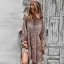 Summer Beach Street Wear Resort Wear Candy Pink Floral Women Dresses 2021 V-Neck Long Sleeve