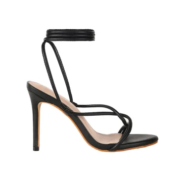 Sexy Black Summer Rave Club Womens Sandals 2021 Ankle Strap 10 Cm Stiletto Heels Open Peep Toe Sandals High Heels