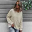 Herbst Winter Freizeit Beige Pullover 2021 Rundhalsausschnitt Schaltflächen Lange Ärmel Regulär Damen Oberteile