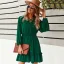 Chic / Beautiful Fall Winter Casual Dark Green Regular Women Dresses 2021 V-Neck Long Sleeve