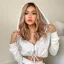 Fashion Fall Winter Street Wear White Solid Color Hooded Sweatshirts 2021 V-Neck Long Sleeve Loose Women Tops