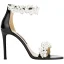 Sexy Noire Vêtement de rue Cocktail Soirée Perle Sandales Femme 2021 Cuir Bride Cheville 10 cm Talons Aiguilles Peep Toes / Bout Ouvert Sandales Talons Hauts