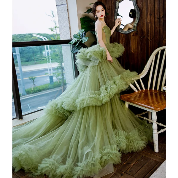 dark green dress knee length Pomander Place Hunter Green Crepe Kenzo Dress Hunter Green / XS