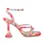 Schöne Multifarben Ball Sandalen Damen 2021 Knöchelriemen 9 cm Stilettos Peeptoes Sandaletten Hochhackige
