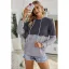Comfortabel Grijs Toevallig Vallen Winter Lapwerk Capuchon Los Sweatshirts 2021 Katoen Lange Mouwen Dames Topjes