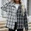 Fashion Two Tone White Black Plaid Fall Winter Street Wear Coats & Jackets 2021 Lapel  Loose Long Sleeve Women Tops