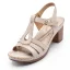Vintage / Originale Beige Vêtement de rue Sandales Femme 2021 T-Strap 7 cm Talons Épais Peep Toes / Bout Ouvert Sandales Talons Hauts
