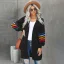 Chic / Beautiful Fall Winter Black Street Wear Knitting Coats & Jackets Multi-Colors Stripe 2021 Loose Long Sleeve Women Tops