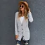Tomber Hiver Vêtement de rue Gris Tricot Ample Manteaux & Vestes 2021 Manches Longues Femme Hauts