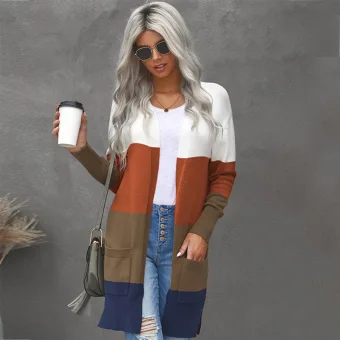 Chic Beautiful Fall Winter Street Wear Multi Colors Knitting Coats Jackets 2021 Long Sleeve Loose Women Tops