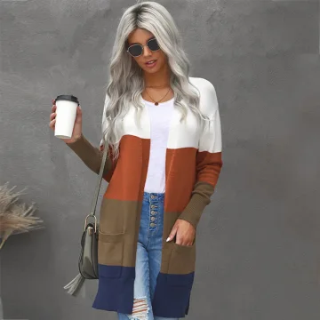Chic Beautiful Fall Winter Street Wear Multi Colors Knitting Coats Jackets 2021 Long Sleeve Loose Women Tops