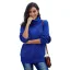Comfortable Fall Winter Royal Blue Street Wear Knitting Loose Sweaters 2021 High Neck Long Sleeve Women Tops