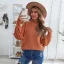 Comfortable Fall Winter Orange Casual Knitting Sweaters 2021 Cotton Loose High Neck Long Sleeve Women Tops