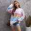 Fashion Tie-dye Fall Winter Multi-Colors Street Wear Sweatshirts 2021 Hooded Loose Long Sleeve Women's Tops