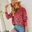Fancy Fall Winter Street Wear Resort Wear Multi-Colors Knitting Sweaters 2021 Scoop Neck Loose Long Sleeve Women Tops