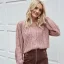 Herbst Winter Strassenmode Rosa Stiefel Pullover 2021 Lose Rundhalsausschnitt Lange Ärmel Damen Oberteile