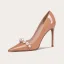 Mode Nude Abend Perle Pumps 2021 Leder 10 cm Stilettos Hochhackige Spitzschuh Pumps