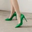 Mode Grün Strassenmode Leder Pumps 2021 Lackleder 10 cm Stilettos Spitzschuh Pumps