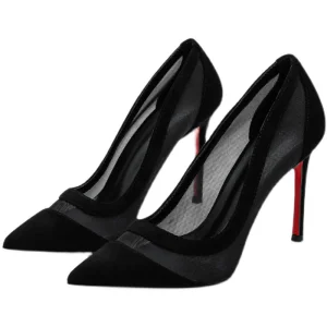 Mode Noire Vêtement De Rue Transparentes Escarpins 2021 10 Cm Talons Aiguilles Cuir À Bout Pointu Talons Hauts Escarpins