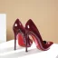 Chic / Beautiful Office OL Pumps 2021 Patent Leather 10 cm Stiletto Heels Pointed Toe Pumps High Heels Burgundy