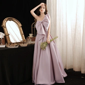 Chic Belle Rougissant Rose Robe De Bal 2021 Princesse Bustier Noeud Sans Manches Dos Nu Train De Balayage Promo Robe De Ceremonie