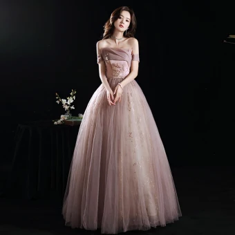 Élégant Rose Sombre Robe De Bal 2021 Princesse Bustier Perlage Perle Paillettes Sans Manches Dos Nu Longue Robe De Ceremonie