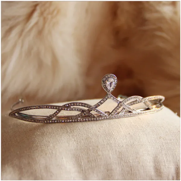 Classic Silver Tiara 2017 Rhinestone Metal Accessories Bridal Jewelry