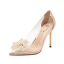 Sexy Transparent Champagner Abend Perle Pumps 2021 9 cm Stilettos Spitzschuh Pumps Hochhackige