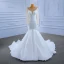 High-end White Beading Sequins Wedding Dresses 2021 Trumpet / Mermaid Scoop Neck Long Sleeve Cathedral Train Wedding