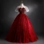Sparkly Burgundy Sequins Prom Dresses 2021 Ball Gown V-Neck Beading Short Sleeve Backless Floor-Length / Long Formal Dresses