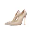 Modest / Simple Nude Office OL Leather Pumps 2021 10 cm Stiletto Heels Pointed Toe Pumps High Heels