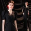 Sexy Black Split Front Evening Dresses 2021 Trumpet / Mermaid V-Neck Satin Short Sleeve Evening Party Floor-Length / Long Formal Dresses