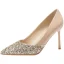 Charmant Champagne Escarpins Paillettes Soirée Escarpins 2021 10 cm Talons Aiguilles À Bout Pointu Escarpins Talons Hauts
