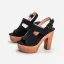 Fashion Black Street Wear Suede Womens Sandals 2021 12 cm Thick Heels Open / Peep Toe Sandals
