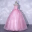 Schöne Pink Ballkleider 2021 Ballkleid Spaghettiträger Ärmellos Rückenfreies Schleife Lange Ball Festliche Kleider
