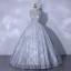 Glitzernden Charmant Pailletten Silber Ballkleider 2021 A Linie Spaghettiträger Ärmellos Rückenfreies Lange Festliche Kleider