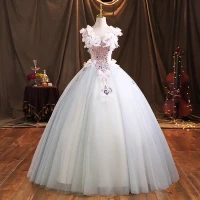 Mode Himmelblau Ballkleider 2021 Ballkleid V-Ausschnitt Perlenstickerei Perle Strass Schleife Ärmellos Rückenfreies Lange Festliche Kleider