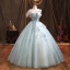 Elegant Mint Green Formal Dresses 2021 Ball Gown Scoop Neck Beading Rhinestone Sequins Sleeveless Backless Floor-Length / Long Prom Dresses