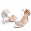 Charmant Weiß Strass Brautschuhe 2021 Knöchelriemen 8 cm Stilettos Peeptoes Hochzeit Hochhackige