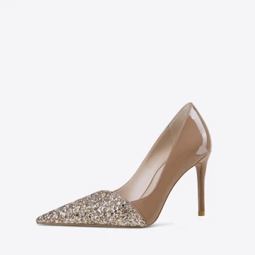 Charmant Nues Soirée Paillettes Escarpins 2021 8 Cm Talons Aiguilles À Bout Pointu Escarpins Talons Hauts