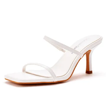 Sexy Witte Straatkleding Sandalen Dames Hoge Hakken 2021 7 Cm Naaldhakken Stiletto Peep Toe Sandalen