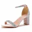 Charmant Multi-Couleurs Cocktail Soirée Sandales Femme 2021 Faux Diamant Bride Cheville 7 cm Talons Épais Peep Toes / Bout Ouvert Sandales Talons Hauts