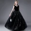Charming Black Sequins Birthday Flower Girl Dresses Party Dresses 2021 Ball Gown V-Neck Sleeveless Floor-Length / Long Flower Girl Dresses