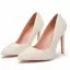 Classique Ivoire Perle Chaussure De Mariée 2021 11 cm Talons Aiguilles À Bout Pointu Mariage Escarpins Talons Hauts
