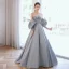 Elegant Sky Blue Satin Prom Dresses 2021 A-Line / Princess Strapless Beading Bow Short Sleeve Backless Floor-Length / Long Formal Dresses