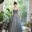 Élégant Océan Bleu Robe De Bal 2021 Princesse Bretelles Spaghetti Perlage Perle Paillettes Sans Manches Dos Nu Longue Robe De Ceremonie