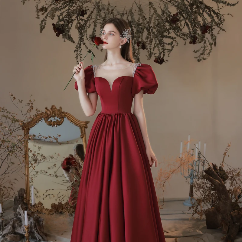 strapless open back dress Modest Red Long Sleeves Evening Dress,Simple Red Prom Dress Y6564 –  Simplepromdress