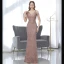 Sexy Champagne Evening Dresses 2021 Trumpet / Mermaid Scoop Neck Beading Tassel Sequins Sleeveless Backless Floor-Length / Long Formal Dresses
