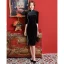 Chinese style Black Velour Evening Dresses Cheongsam 2021 Trumpet / Mermaid High Neck Beading Pearl 1/2 Sleeves Split Front Tea-length Formal Dresses