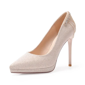 Scintillantes Doré Faux Diamant Chaussure De Mariée 2022 11 Cm Talons Aiguilles À Bout Pointu Mariage Escarpins Talons Hauts